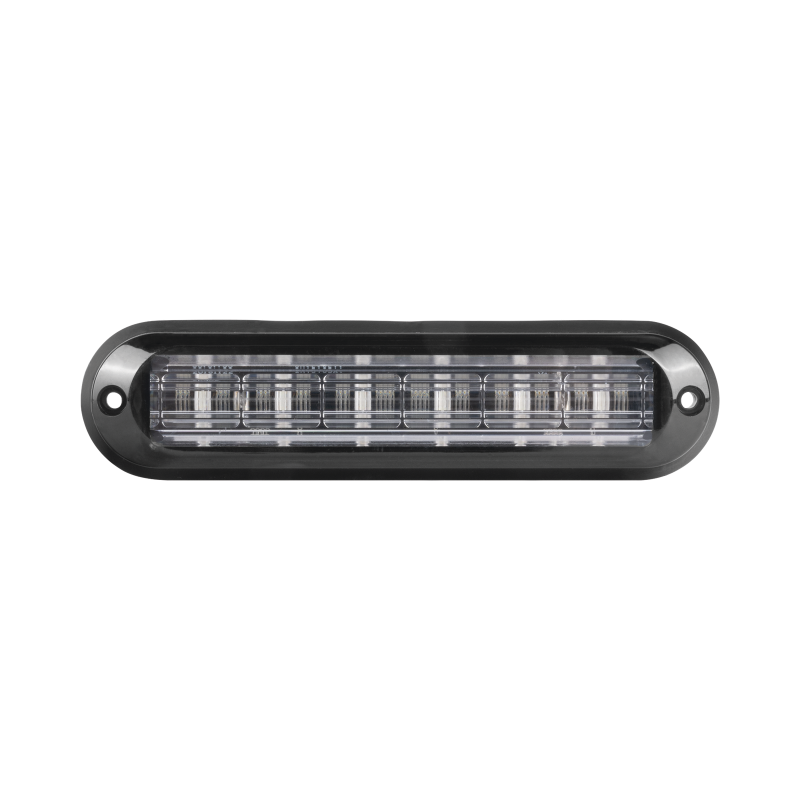 Luz auxiliar ultra brillante IP67 de 6 LEDs, color rojo, con mica transparente y bisel negro