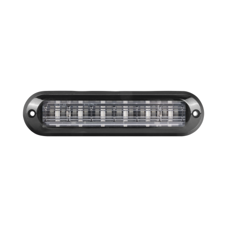 Luz auxiliar ultra brillante IP67 de 6 LEDs, color rojo, con mica transparente y bisel negro