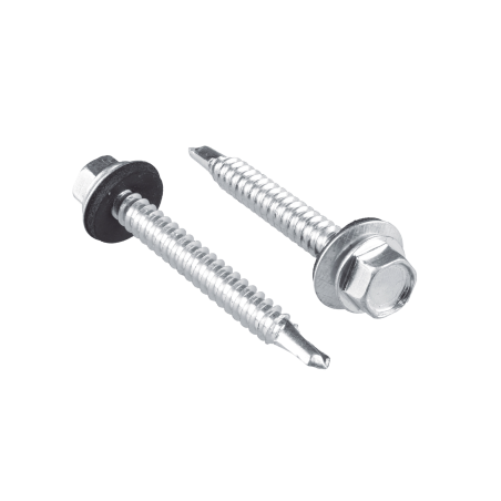 Tornillo - Pija cabeza hexagonal con rondana y punta de broca No. 14 x 1-1/2", 50 piezas.