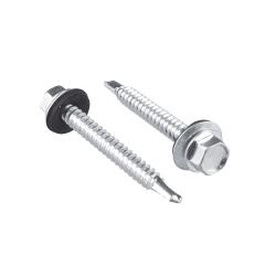 Tornillo -Pija cabeza hexagonal con rondana y punta de broca No. 14 x 3/4", 100 piezas.