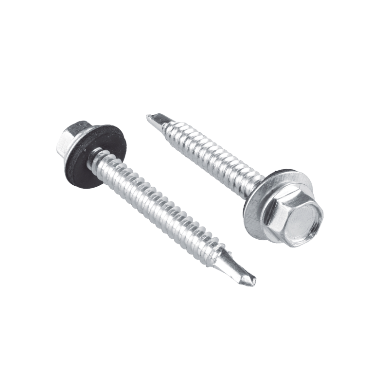 Tornillo -Pija cabeza hexagonal con rondana y punta de broca No. 14 x 3/4", 100 piezas.