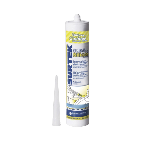 Silicón Para Baños y Cocinas, Color Blanco, Contenido 280 ml.
