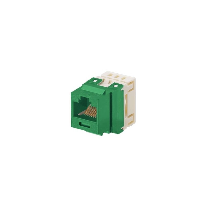 Módulo Jack Punchdown, keystone, Categoría 5e, de 8 posiciones y 8 cables - Verde