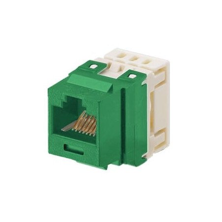 Módulo Jack Punchdown, keystone, Categoría 5e, de 8 posiciones y 8 cables - Verde
