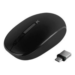 Mouse Inalámbrico negro silencioso con receptor doble USB C+USB A PC-045175