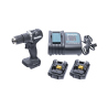 Rotomartillo/taladro inalámbrico sin carbones, broquero de ½", 1,700 rpm, 18vcd, torque: 40 n.m con 2 bat. (1.5ah) y cargador.