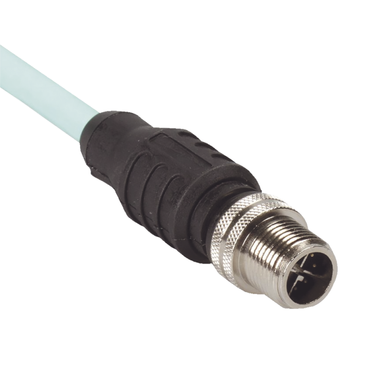 Cable de conexión industrialnet Cat 6a, con conector recto m12 x-code macho en ambos extremos, blindado sf, UTP, forro tpo, colo