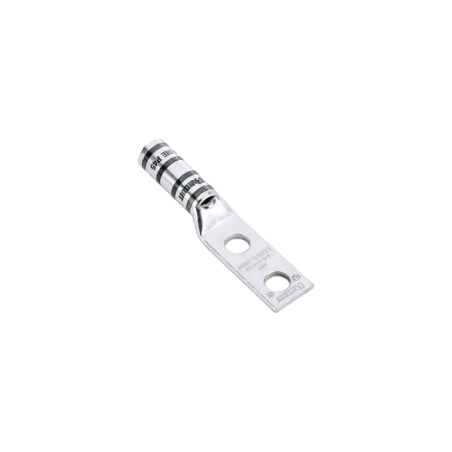 Terminal de Barril, de dos orificios, para cable 1/0 AWG, orificio de 