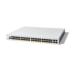 Switch Catalyst 1300, 48 puertos Gigabit Ethernet, PoE+ con 375W totales, 4 Puertos SFP (4x1G), Incluye cable CAB-16AWG-AC, el S
