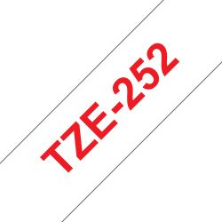 Cinta rotuladora TZe252 rojo blanco