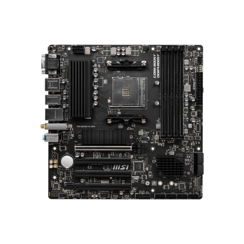 Motherboard MSI PRO B550M-VC WIFI - UPC: Admite procesadores AMD Ryzen™ 3 generación con socket AM4 y futuros procesadores AMD R