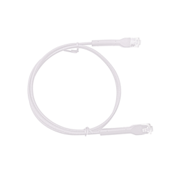 Cable de Parcheo Ultra Slim Con Bota Flexible UTP Cat6 - 0.5 m Blanco Diámetro Reducido
