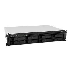 NAS Synology RS1221+, 8 bahías expan hasta 12 con unidad de expansión, rack 2u, núcleo cuádruple 2.2GHz, AMD Ryzen v1500b, 4GB D