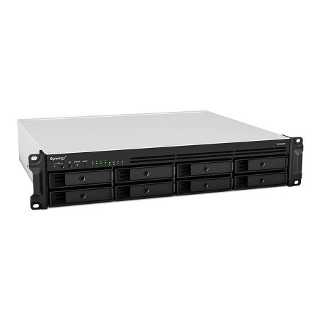 NAS Synology RS1221RP+, fuente redundante, 8 bahías expan hasta 12 con unidad de expansión rack 2u, núcleo cuádruple 2.2GHz, AMD
