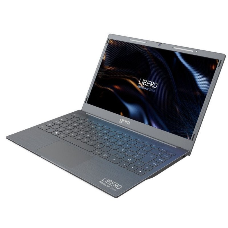 Notebook Ghia libero 14.1 plug hd Intel Celeron n4020c dual Core 1.10 GHz RAM 4 GB emmc 128 GB bahía para HDD 2.5 cámara frontal