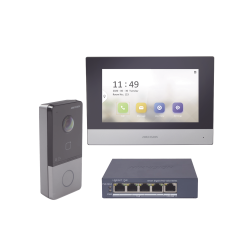 Kit de Videoportero IP + Switch Poe Estándar con llamada a App de Smar