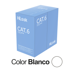 Bobina de Cable UTP 305 Mts, Cat 6 (24 AWG), Color Blanco, PVC (CM), Uso en Interior, CCA (Cobre con Aluminio), Aplicaciones de