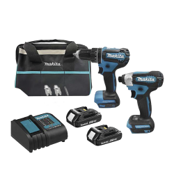 Kit de Rotomartillo Atornillador DHP485Z + Atornillador de Impacto DTD157Z, incluye 2 Baterías BL1815N, 1 Cargador DC18SD y Male