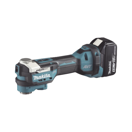 Multiherramienta Oscilante Inalámbrica de 18V, incluye 2 Baterías BL1850B de 5.0 A, Cargador DC18RC, Accesorios y Estuche Makpac