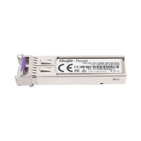 Transceptor Industrial BIDI Monomodo SFP 1G (Lado B), hasta 20 Kilómetros, TX 1550, RX 1310, soporta Temperaturas de -40° a 85°