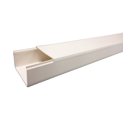 Canaleta TMK-4577 Color Blanco de PVC rígido Auto Extinguible, para uso en interiores, con un largo de 2.5 metros