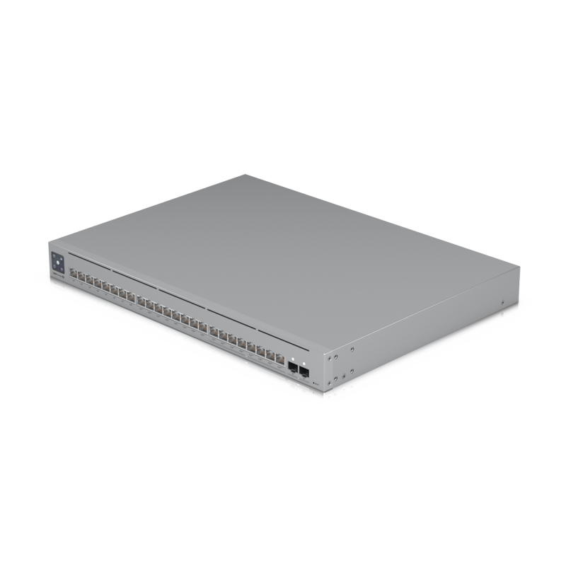 UniFi Switch Pro Max 24 POE, 24 puertos (8 puertos POE++ 2.5 GbE y 16 puertos GbE POE+), 2 puertos SFP+ 10G, 400W, pantalla táct