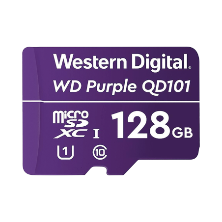 Memoria microSD de 128 GB Purple, especializada para videovigilancia, 10 veces mayor duración, 3 años de garantía