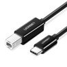 Cable de Impresora o escáner USB-C, 1m (6 pies), USB Tipo C a USB 2.0 Tipo B, Soporta Thunderbolt 3, Alta velocidad, DAC, Compat