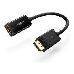 Convertidor DisplayPort a HDMI 4K| 3D, HDR, Blindaje interno, Botón Liberador, Carcasa de ABS, Plug & Play, CE, FCC, RoHS, Cable