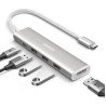 HUB USB-C (Docking Revodok) 5 en 1, HDMI 2.0 4K@30Hz, 3 USB-A 3.0 (5Gbps), USB-C PD Carga 100W, Chip de Última Generación, Cable