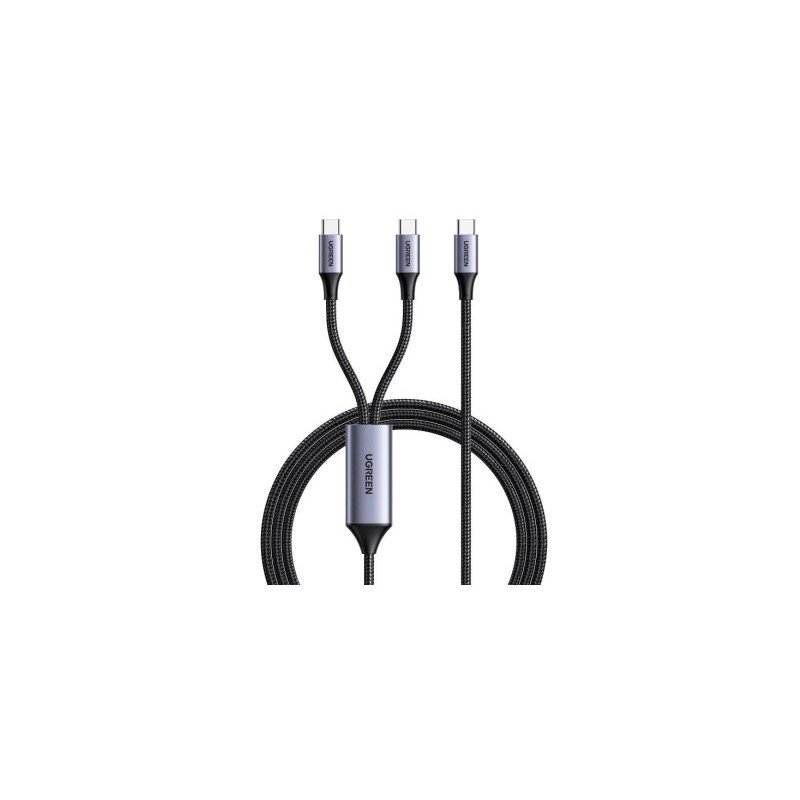 Cable USB-C a Y (USB-C & USB-C), 1.5 Metros, Carga Rápida de hasta 100W, PD3.0, QC4.0/3.0/2.0, FPC, AFC, Protección Integrada| C