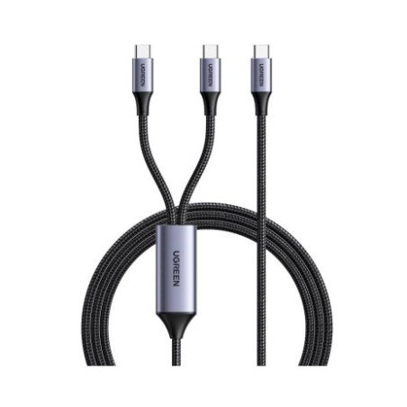 Cable USB-C a Y (USB-C & USB-C), 1.5 Metros, Carga Rápida de hasta 100W, PD3.0, QC4.0/3.0/2.0, FPC, AFC, Protección Integrada| C