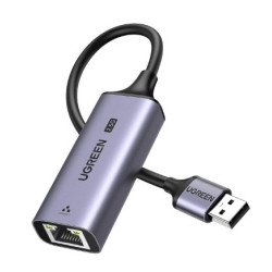 Adaptador USB-A 3.0 a Ethernet 2.5G, Chip de Última Generación RTL8156BG, Indicadores Led, Caja de Aluminio, Diseño Reforzado, C