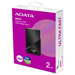 SSD externo ADATA SE920, 2 TB, USB Tipo C, 3.2 Gen 2 (3.1 Gen 2), 3800 MB/s, 40 Gbit/s, Negro