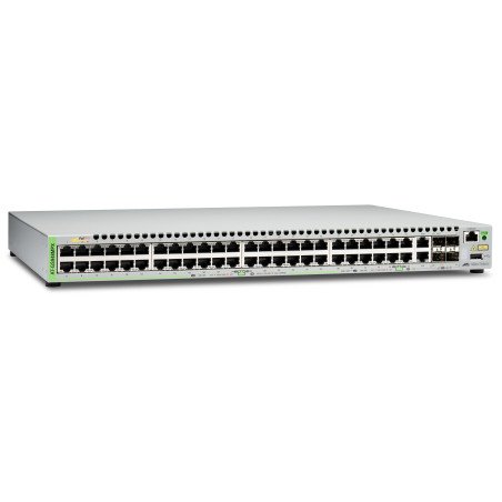 Switch PoE+ Stackeable Capa 3, 48 puertos 10/100/1000 Mbps + 2 puertos SFP Combo + 2 puertos SFP+ 10 G Stacking, 370 W