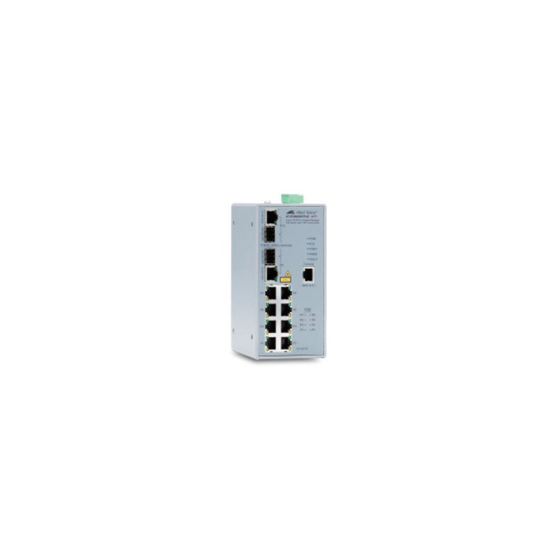 Switch Industrial PoE Administrable de 8 Puertos 10/100 Mbps + 2 Puertos SFP Combo, 120 W