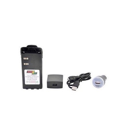 Batería con cargador USB integrado de Li-Ion 2000MAH con clip para rad