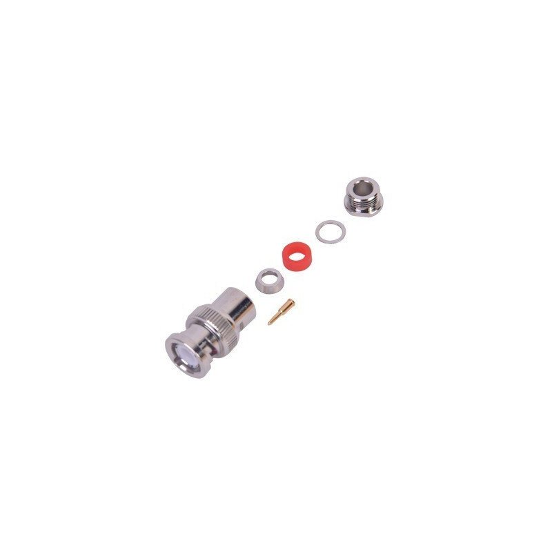Conector BNC macho de rosca para cable RG-58/U, RG-142/U.