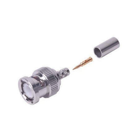 Conector BNC macho de anillo plegable para cable RG-58/U, RG-142/U.