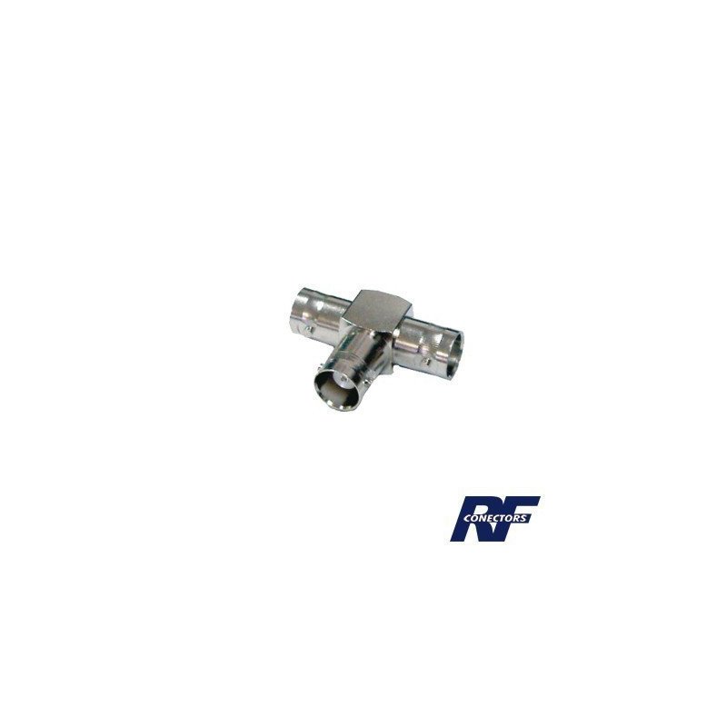 Adaptador para triple conector BNC hembra en T, 50 Ohm.