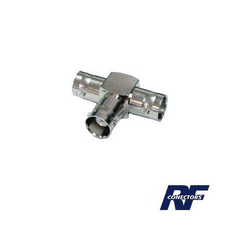 Adaptador para triple conector BNC hembra en T, 50 Ohm.