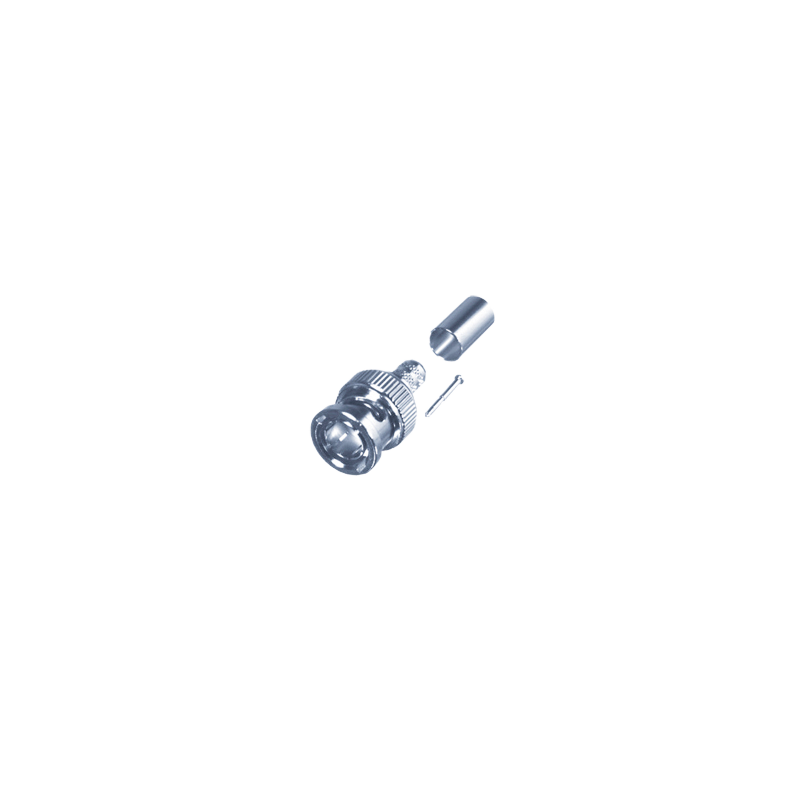 Conector BNC macho de anillo plegable para cable RG-6. 3 piezas, cuerpo de 27 mm, pin central soldable, de 13 mm