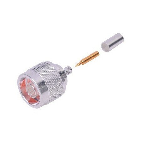 Conector N macho de anillo plegable para cable RG-142/U.