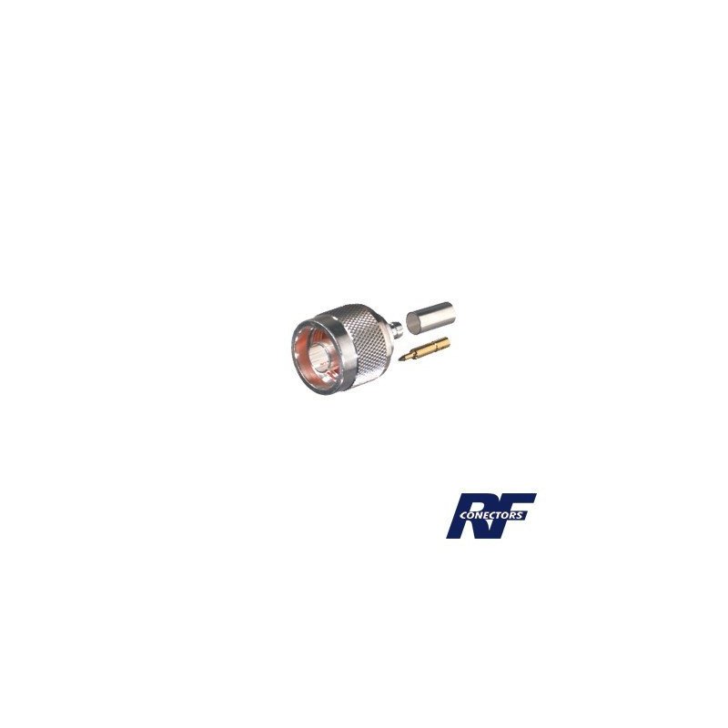Conector N Macho de anillo plegable para cable RG-174/U, BELDEN 8216.