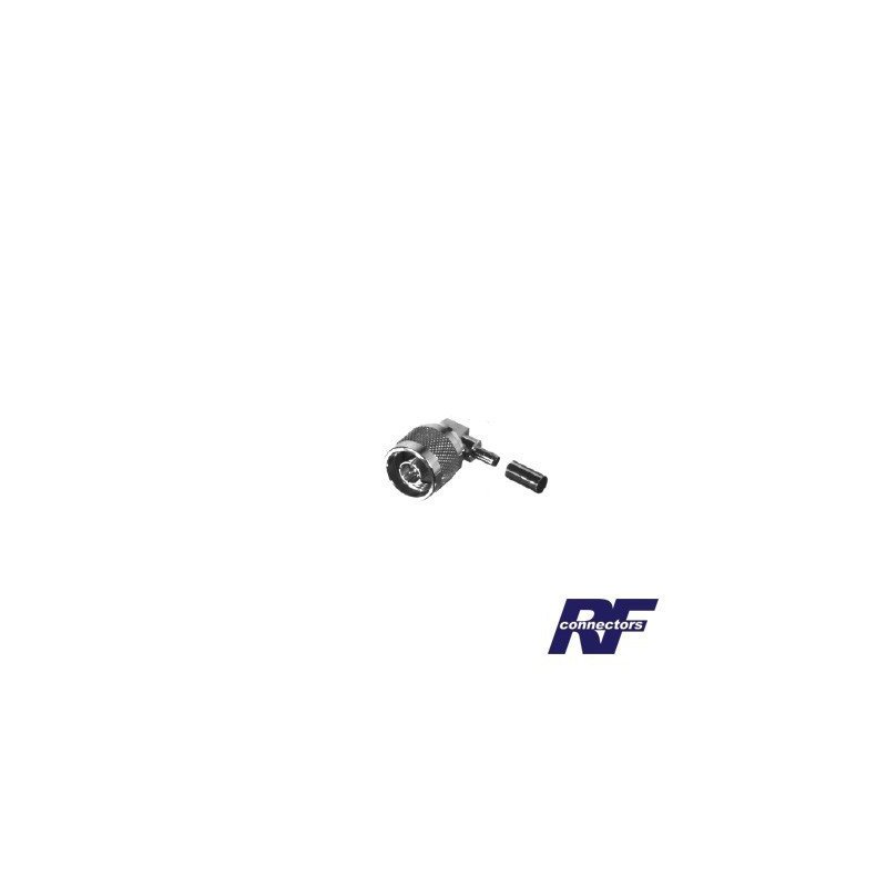 Conector N macho en A/R de anillo plegable para cables RG-58/U, RG-142/U.
