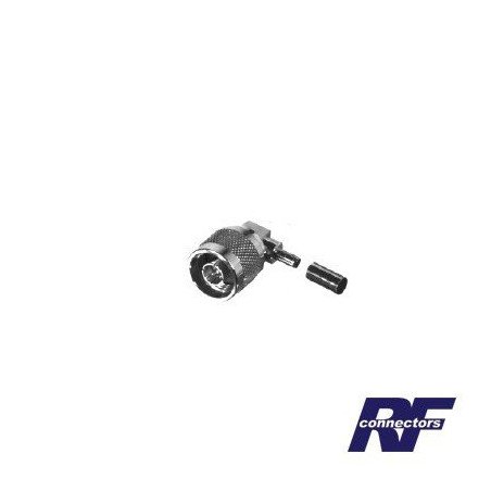 Conector N macho en A/R de anillo plegable para cables RG-58/U, RG-142/U.