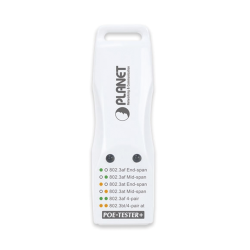 Probador de PoE planet poe-tester+, 1 puerto RJ45, compatible con PoE ieee 802.3 af, at, BT, aplicable mid-span (inyector) y end