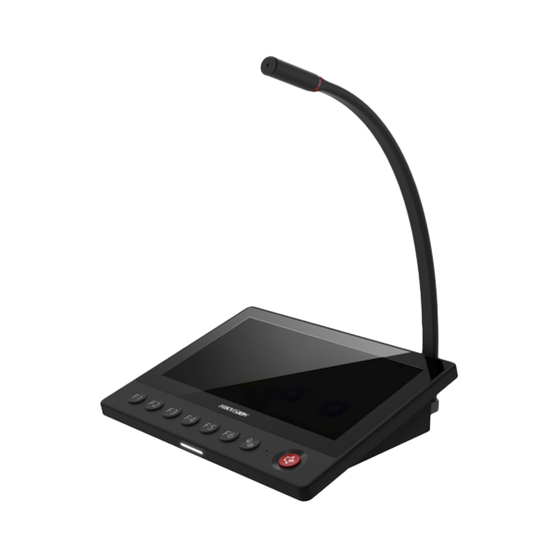 Micrófono IP, 12 VCD, Pantalla Touch 7", Transmisión en Tiempo Real, Integración con HikCentral Professional