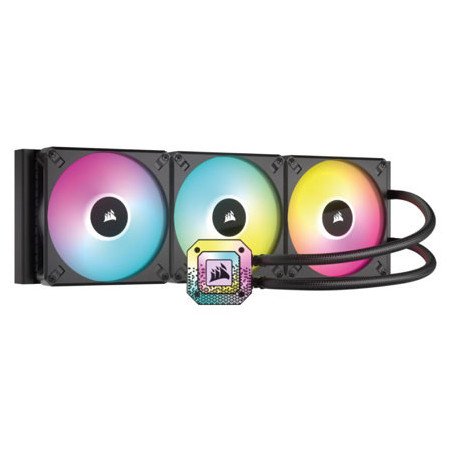 Enfriamiento Liquido Corsair para CPU iCUE H170i Elite Capellix XT 420mm RGB Compatible S 1200 1700 AM4 AM5 Color Negro