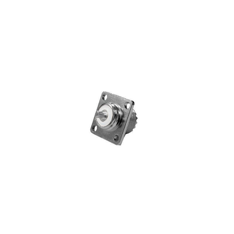 Conector UHF Hembra (SO-239), montaje de Chasis con 4 perforaciones a 18 mm.